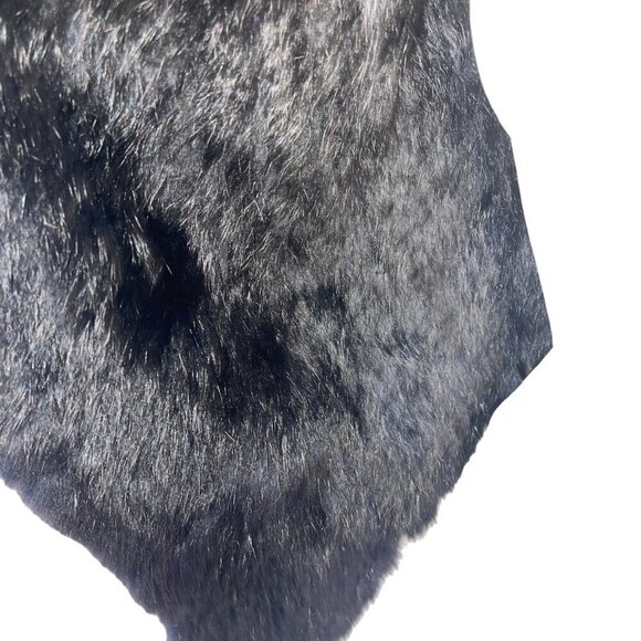 Yves Salomon Womens Vest Size Small Black Rabbit Fur Open Casual France - Picture 5 of 8
